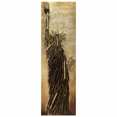 EMPIRE ART DIRECT Handed Painted Rugged Wooden Wall Sculpture with Gold Leaf - Liberty PMO-130318-7222